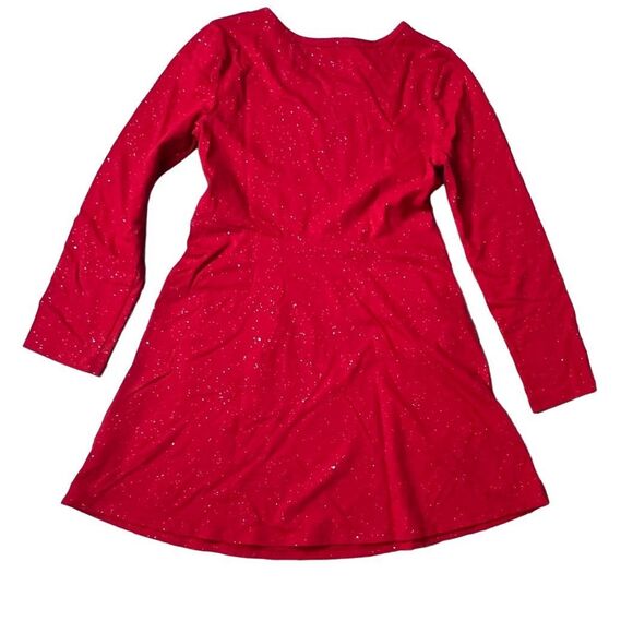 Wonder Nation Gold Sparkle Red Jersey Pullover Swing Dress Small(6-6x) Holiday - Picture 7 of 10